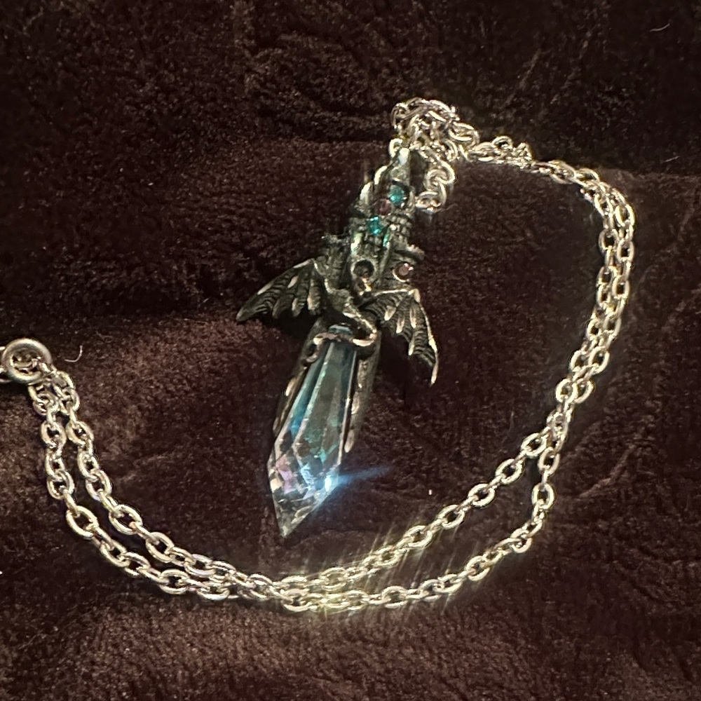 Silver Dragon Pendant Necklace
